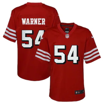 youth nike fred warner scarlet san francisco 49ers alternat